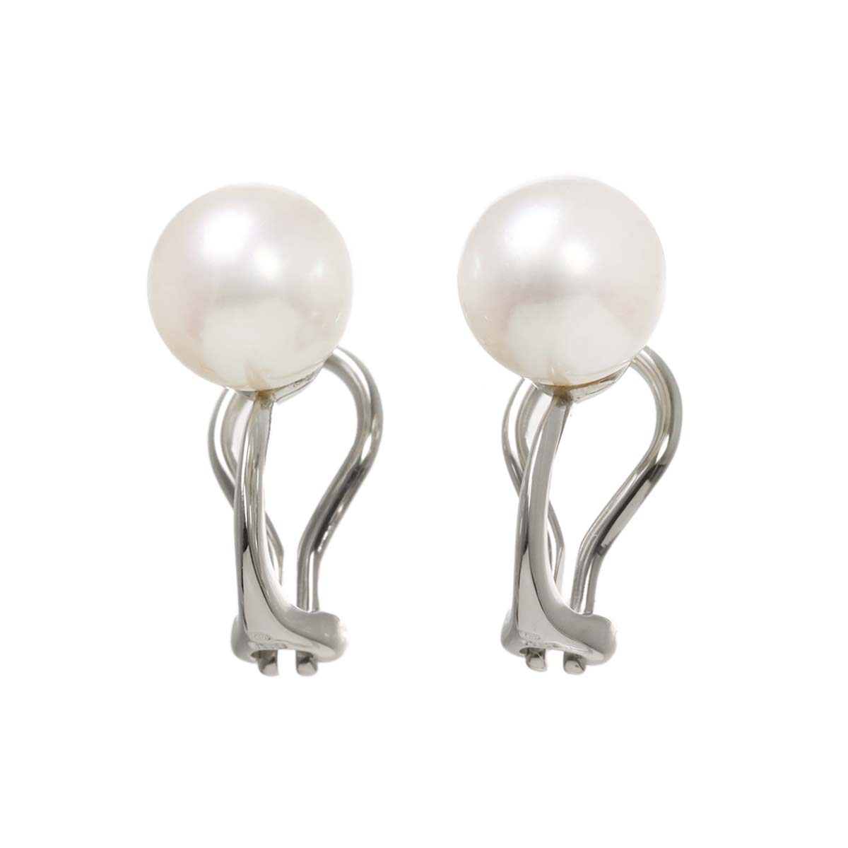 Akoya Pearl 8.2mm Earrings Clip on 18K WG 750