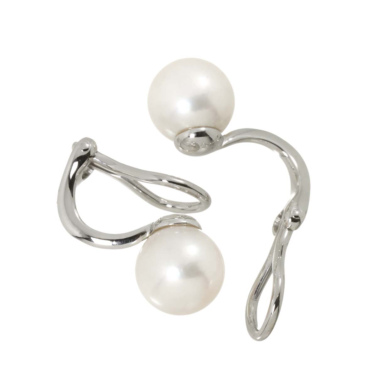 Akoya Pearl 8.2mm Earrings Clip on 18K WG 750