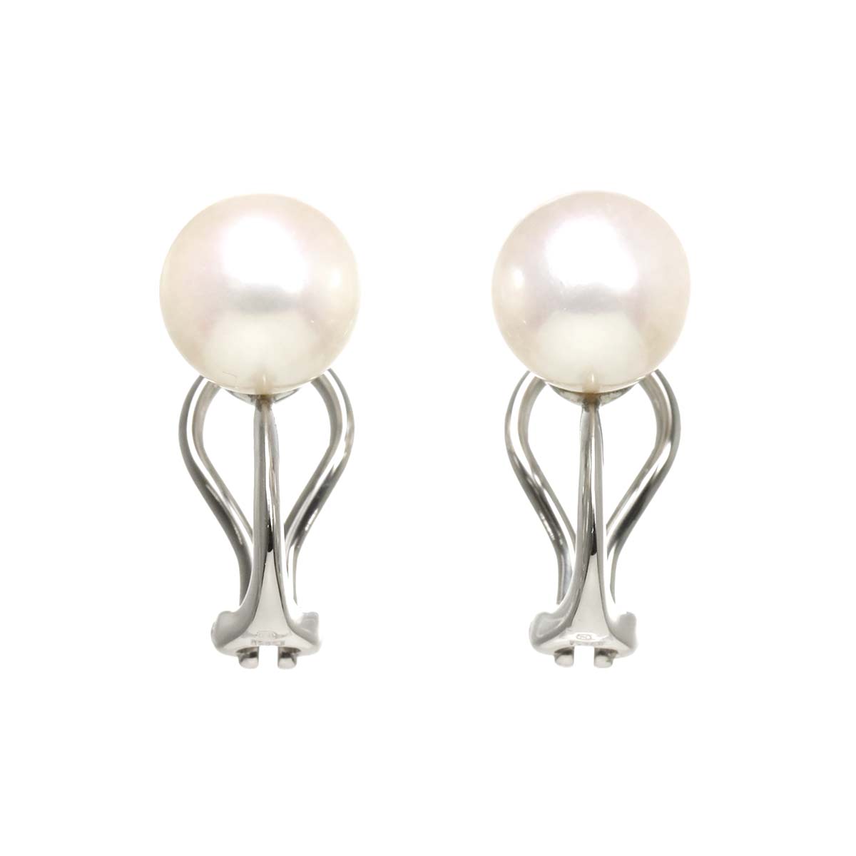 Akoya Pearl 8.2mm Earrings Clip on 18K WG 750