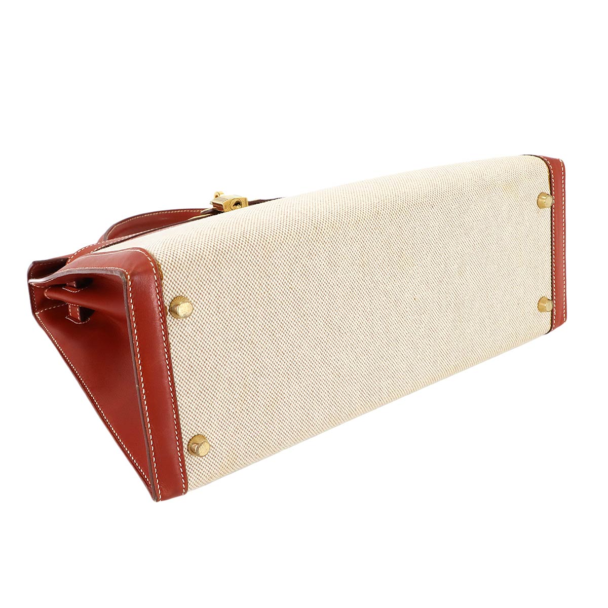 Kelly 32 Toile H Swift Natural Brique 2way Hand Shoulder Bag