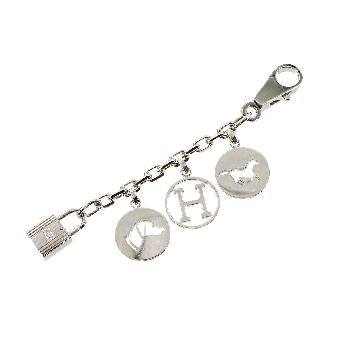 Amulet 4 Bulllock Bag Charm Silver Logo Dog Horse