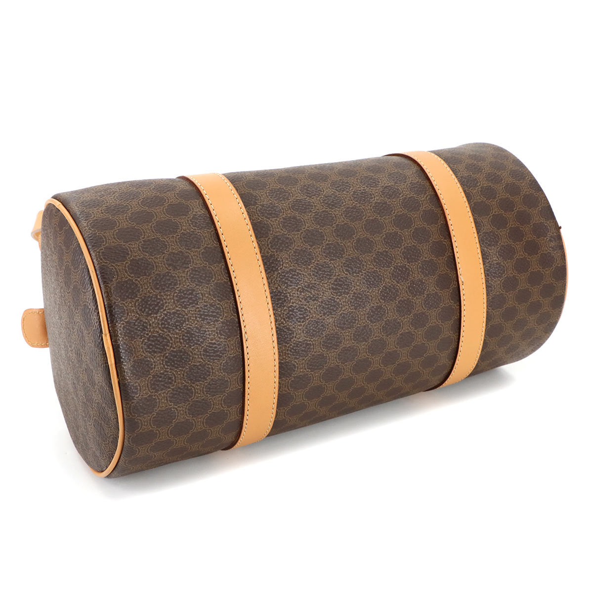 Macadam Boston Hand Bag PVC Leather Brown Vintage Purse