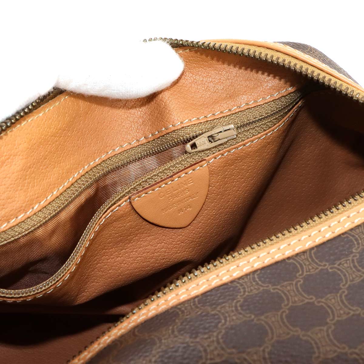 Macadam Boston Hand Bag PVC Leather Brown Vintage Purse