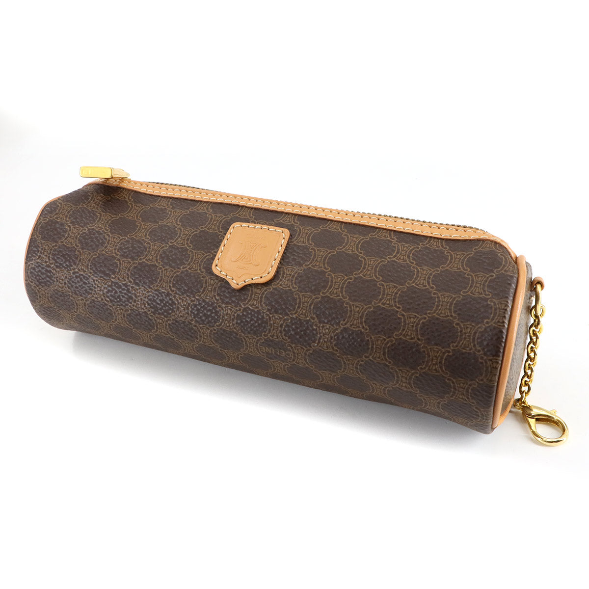 Macadam Boston Hand Bag PVC Leather Brown Vintage Purse