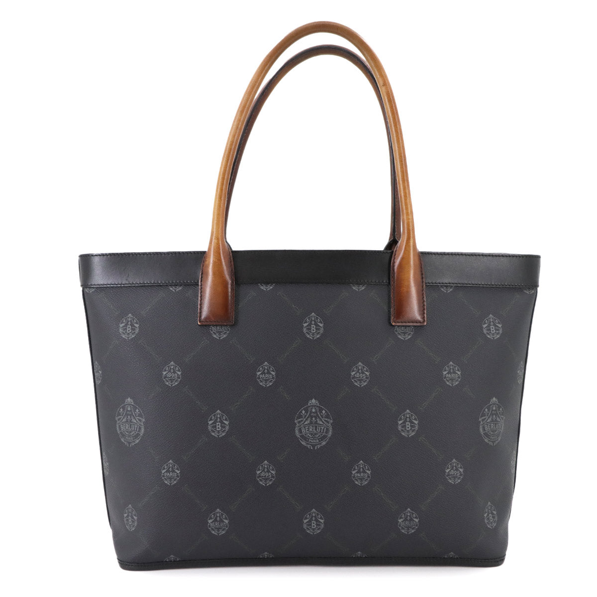 Berluti Pure Signature Tote Bag PVC Leather Black Purse