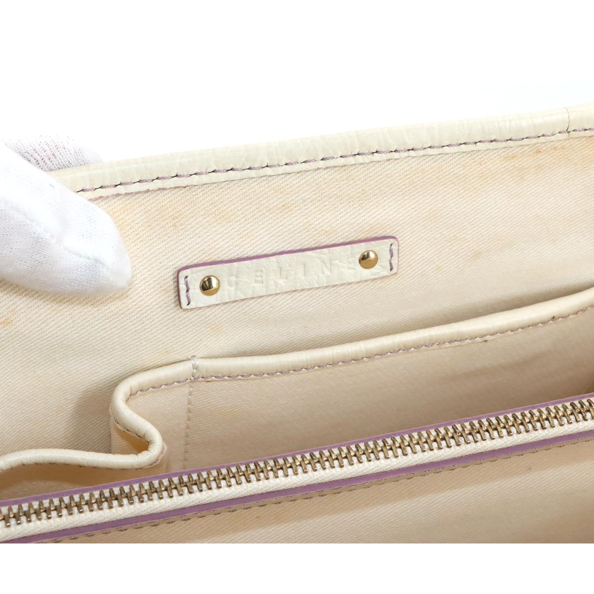 Macadam Hand Bag Canvas Leather Light purple Beige