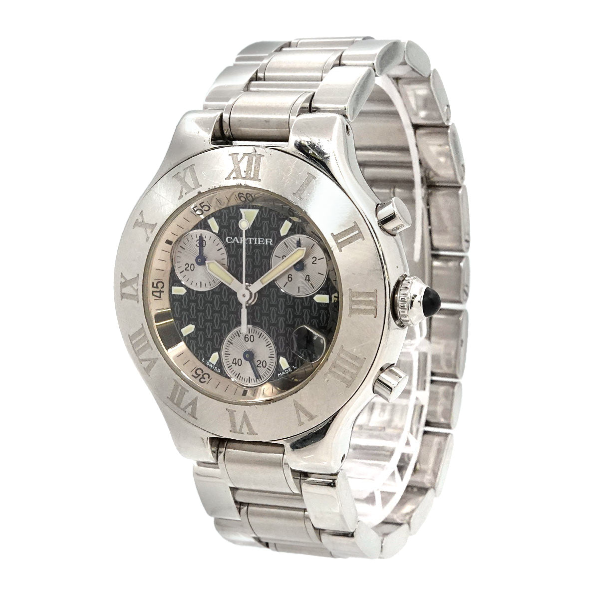 Must 21 Chronoscaph W10172T2 Quartz Black Dial Mens Watch