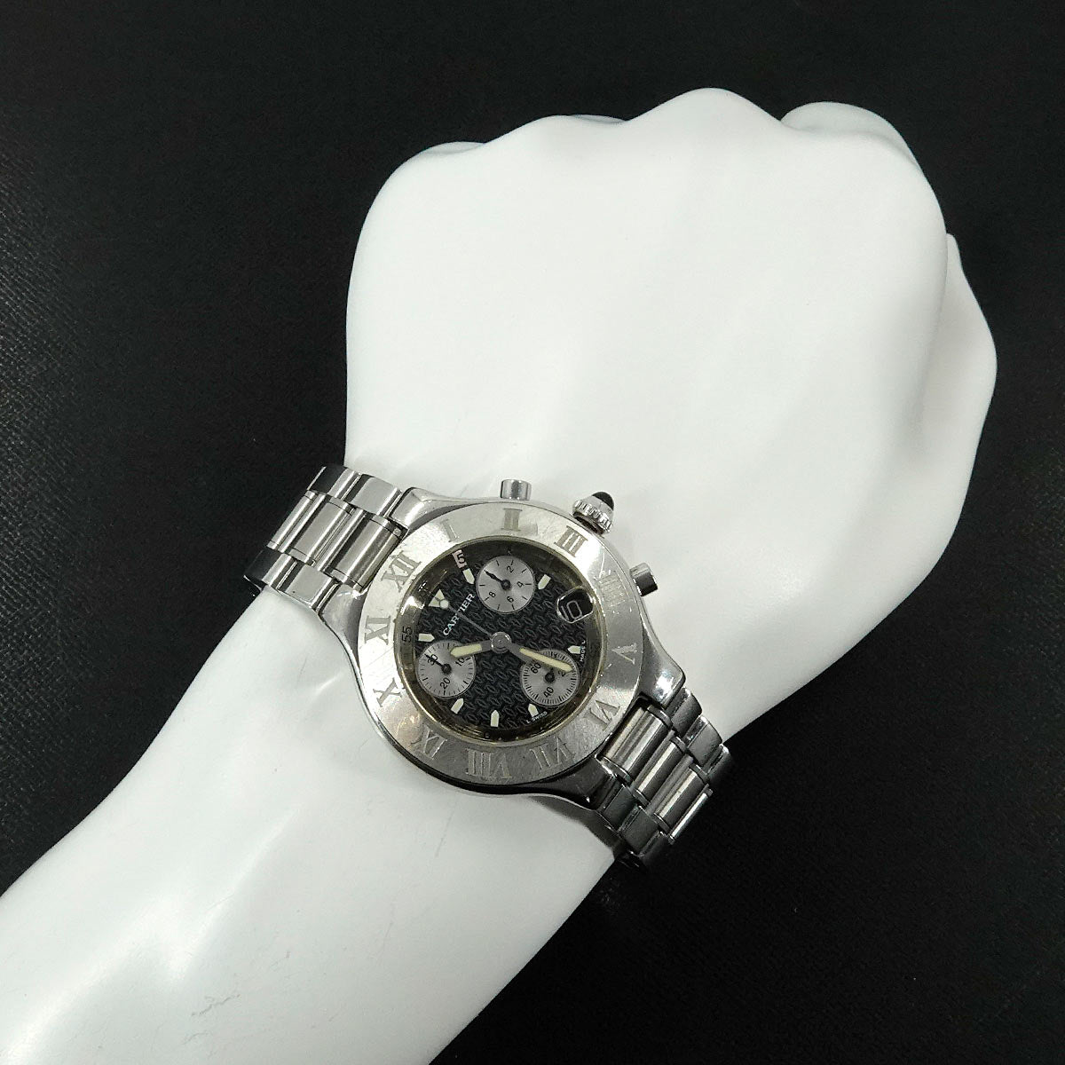 Must 21 Chronoscaph W10172T2 Quartz Black Dial Mens Watch