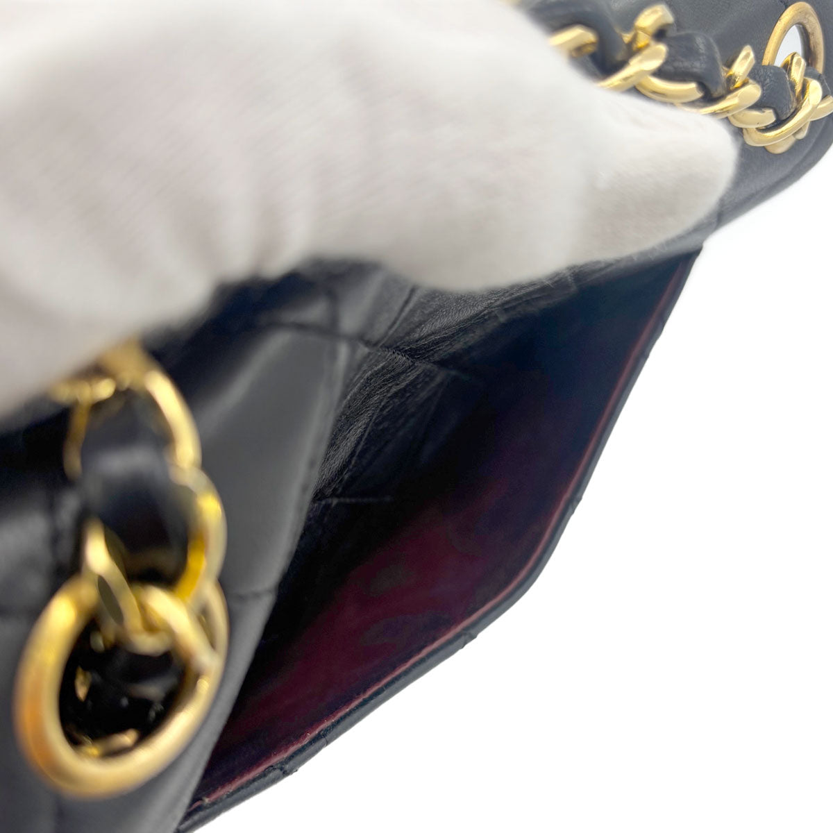 Mini Matelasse Chain Shoulder Bag Leather Black A01115 Purse 90286403