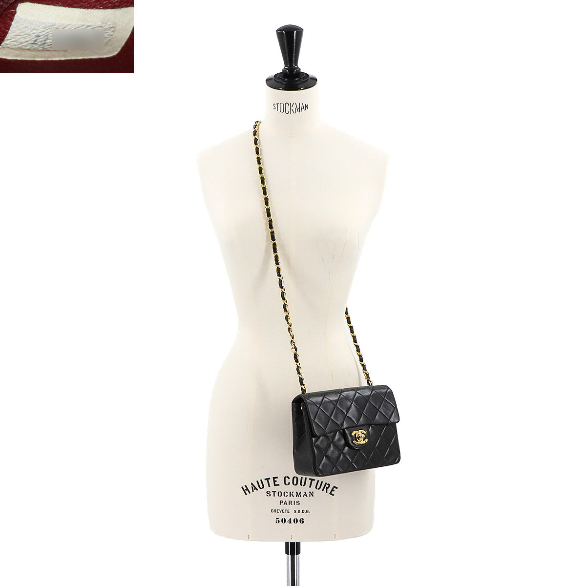 Mini Matelasse Chain Shoulder Bag Leather Black A01115 Purse 90286403