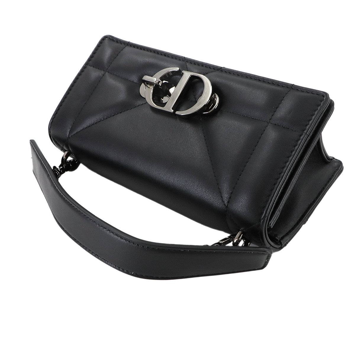 30 Montaigne Hand Shoulder Bag Leather Black Purse