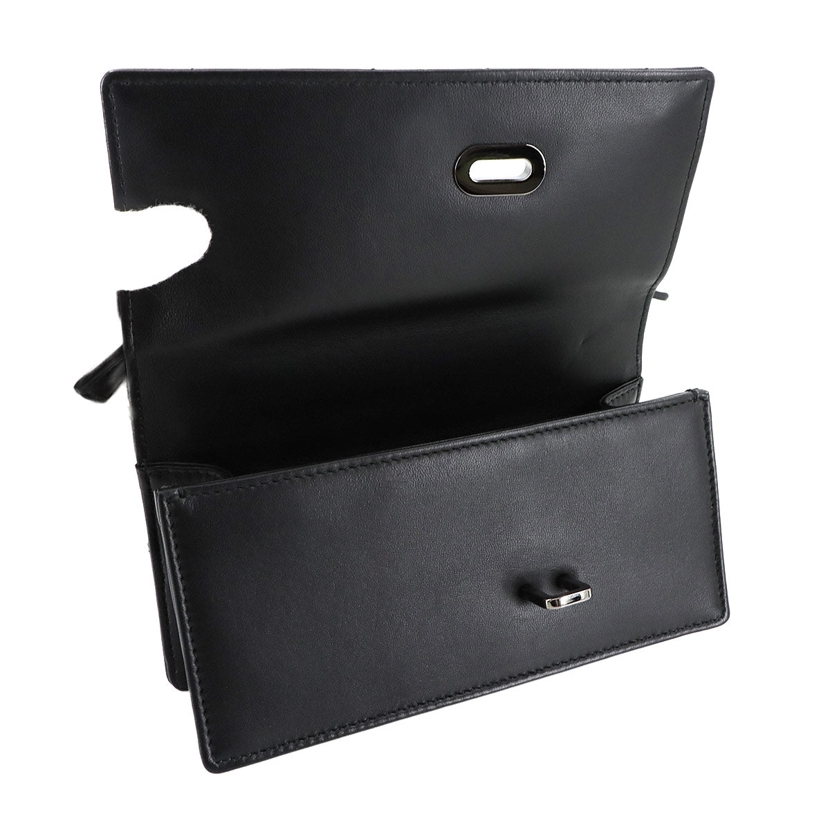 30 Montaigne Hand Shoulder Bag Leather Black Purse