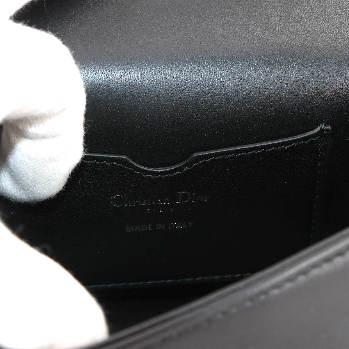 30 Montaigne Hand Shoulder Bag Leather Black Purse