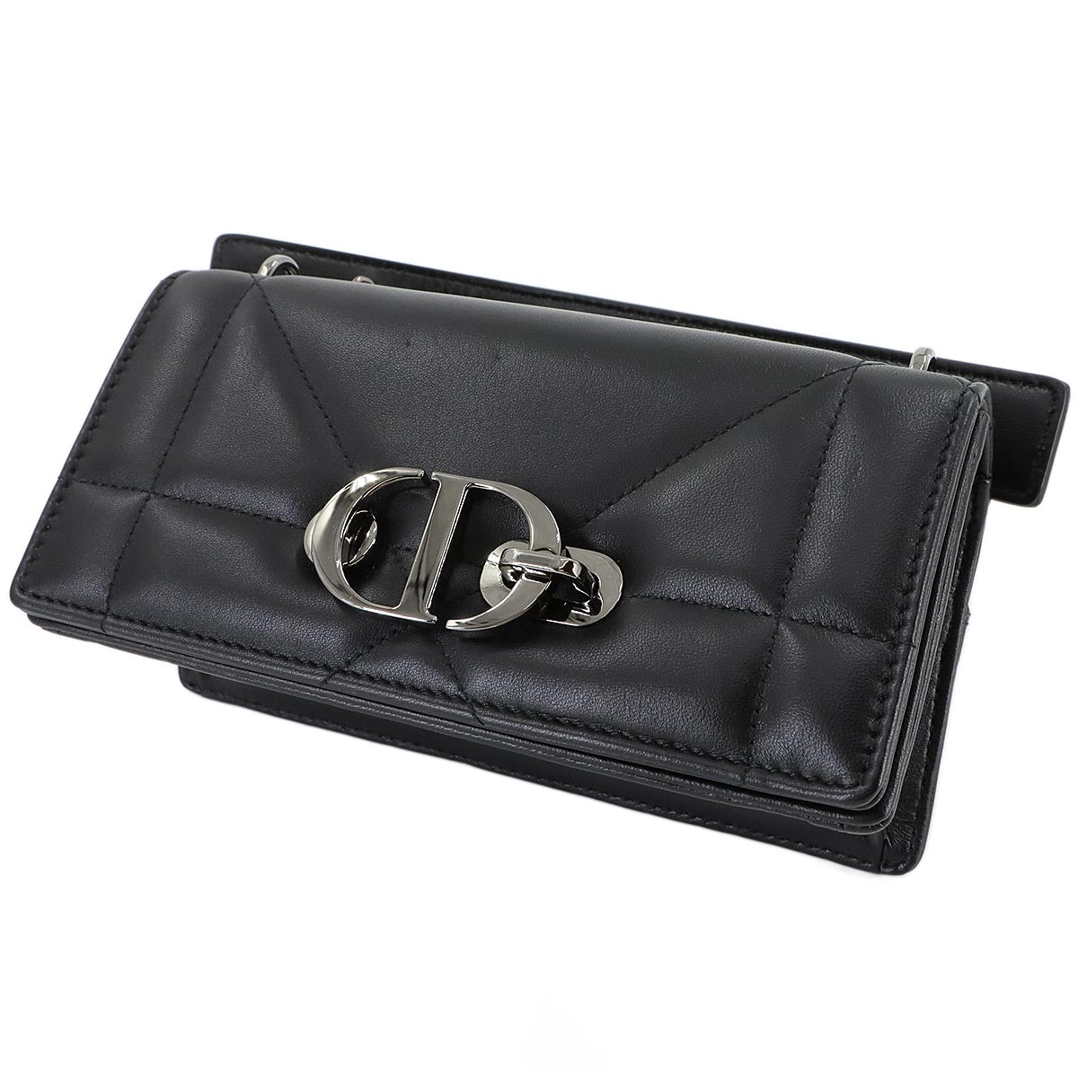 30 Montaigne Hand Shoulder Bag Leather Black Purse