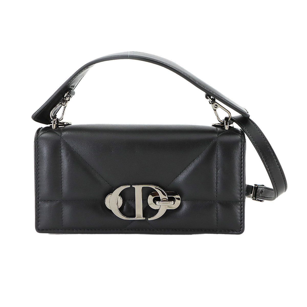 30 Montaigne Hand Shoulder Bag Leather Black Purse