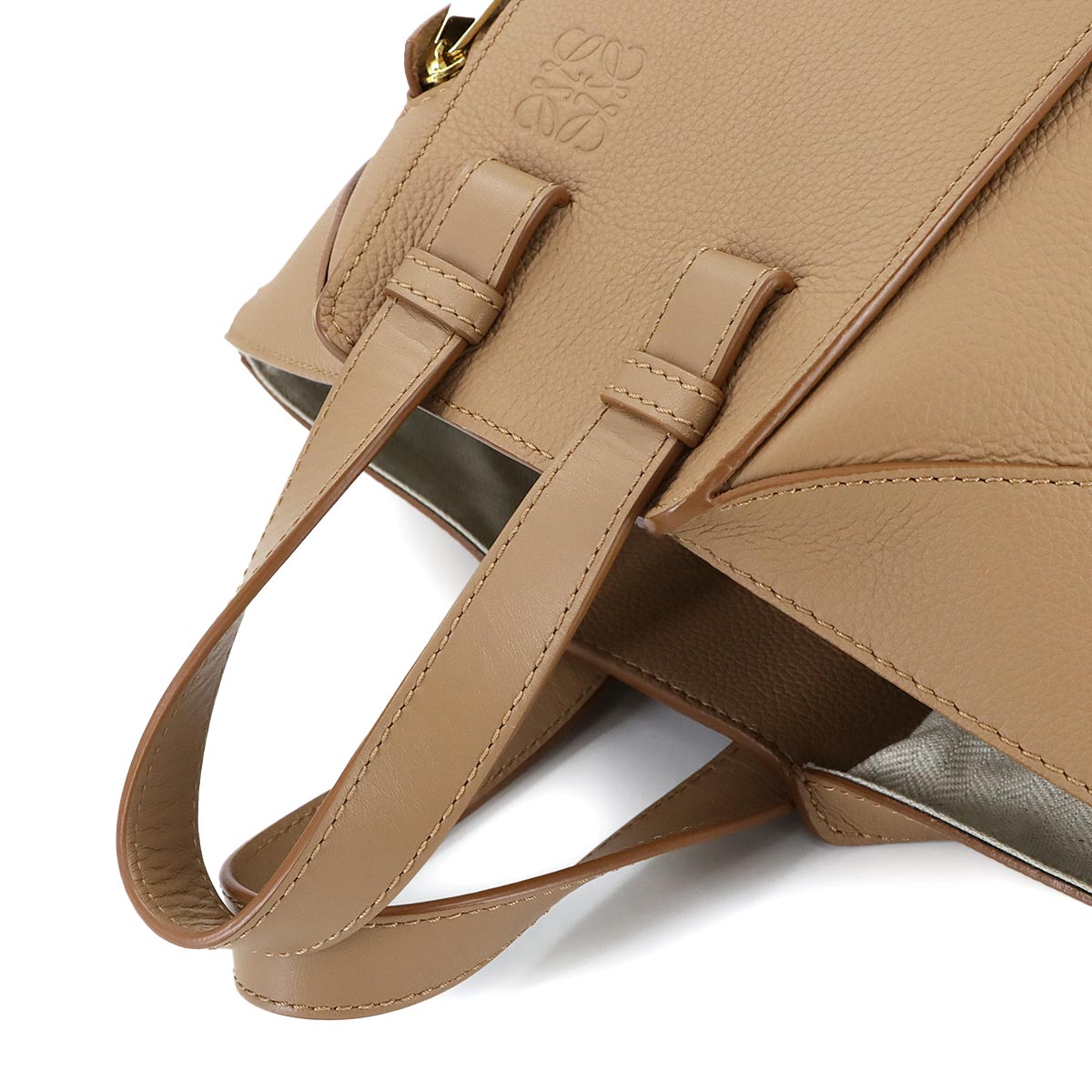 Compact Hammock 2way Hand Shoulder Bag Leather Brown