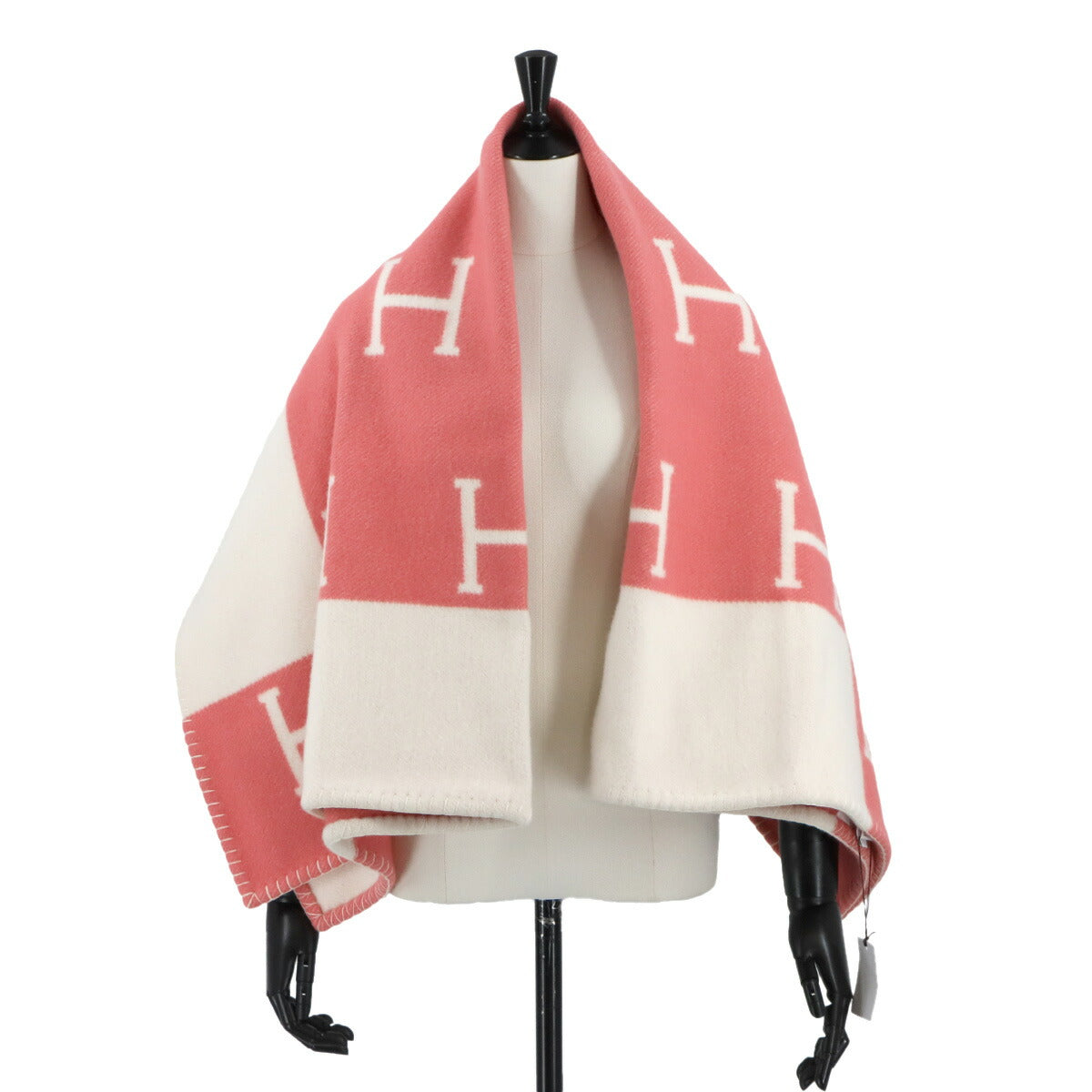 Baby Plaid Avalon Blanket 90% Wool 10% Cashmere Rose Ariel White