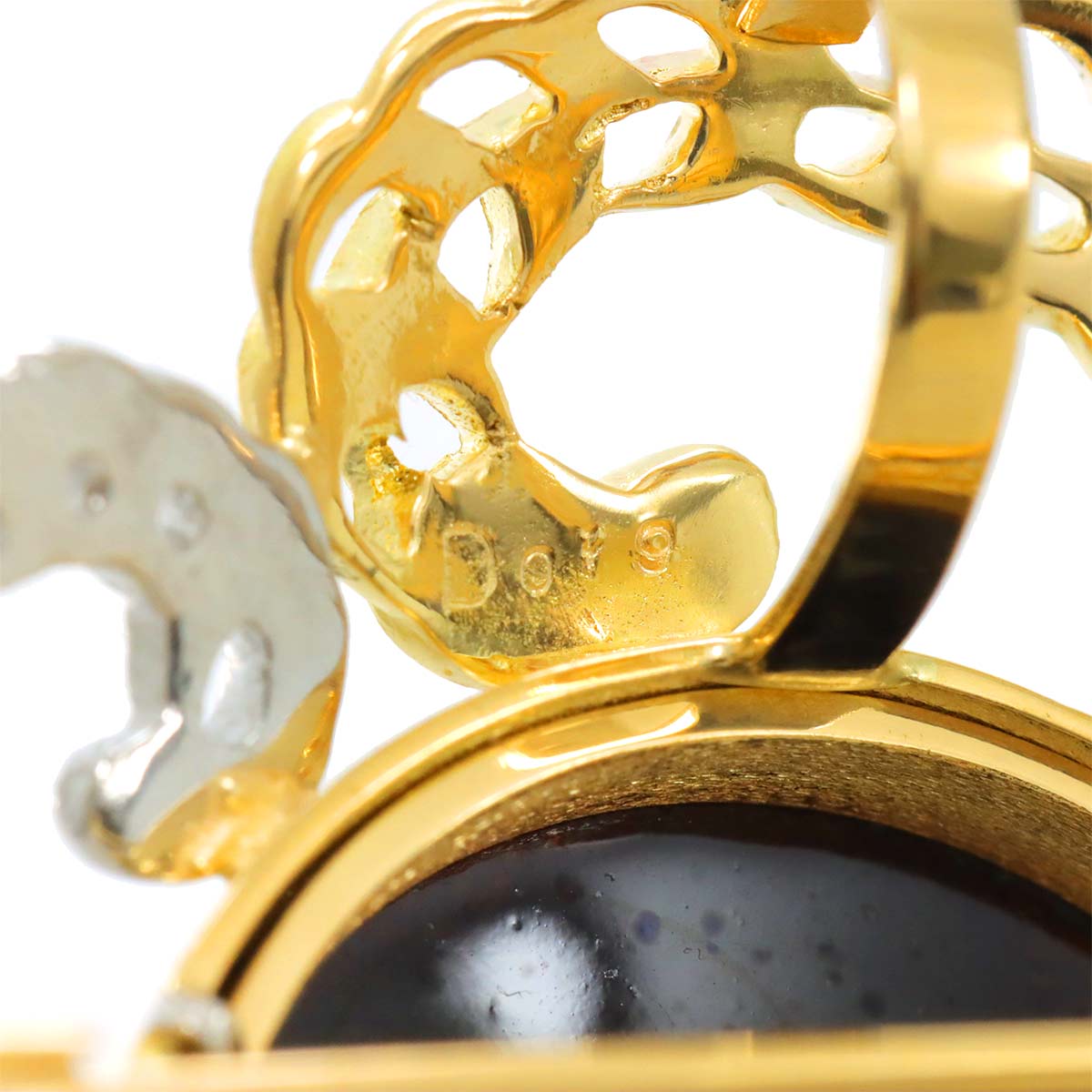 Enamel Diamond 0.19ct Brooch 18K YG 750 Pt 90286497