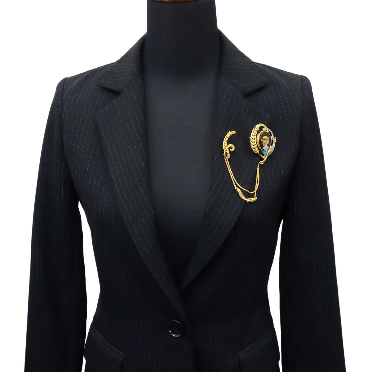 Enamel Diamond 0.19ct Brooch 18K YG 750 Pt 90286497