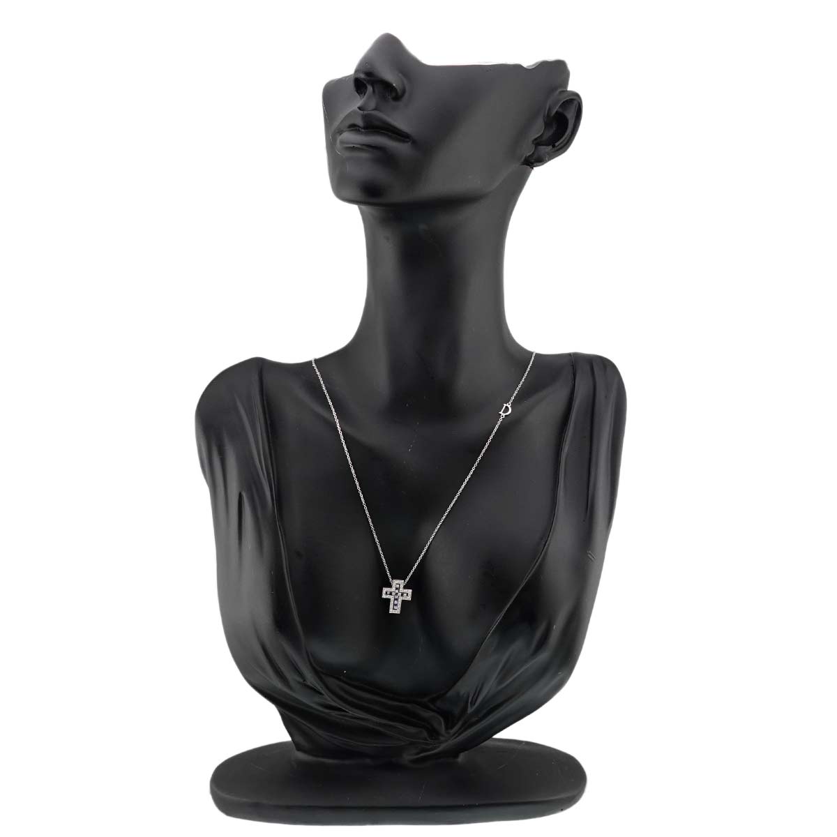 Belle Epoque Sapphire Diamond Cross Necklace XXS 18K WG 750