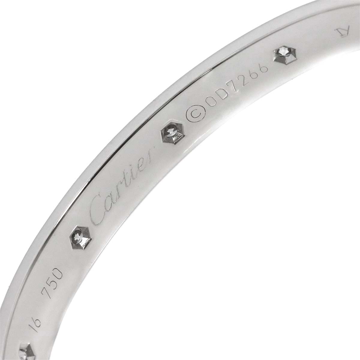 Love Bracelet Full Diamond Bangle 18K WG 750 Size16