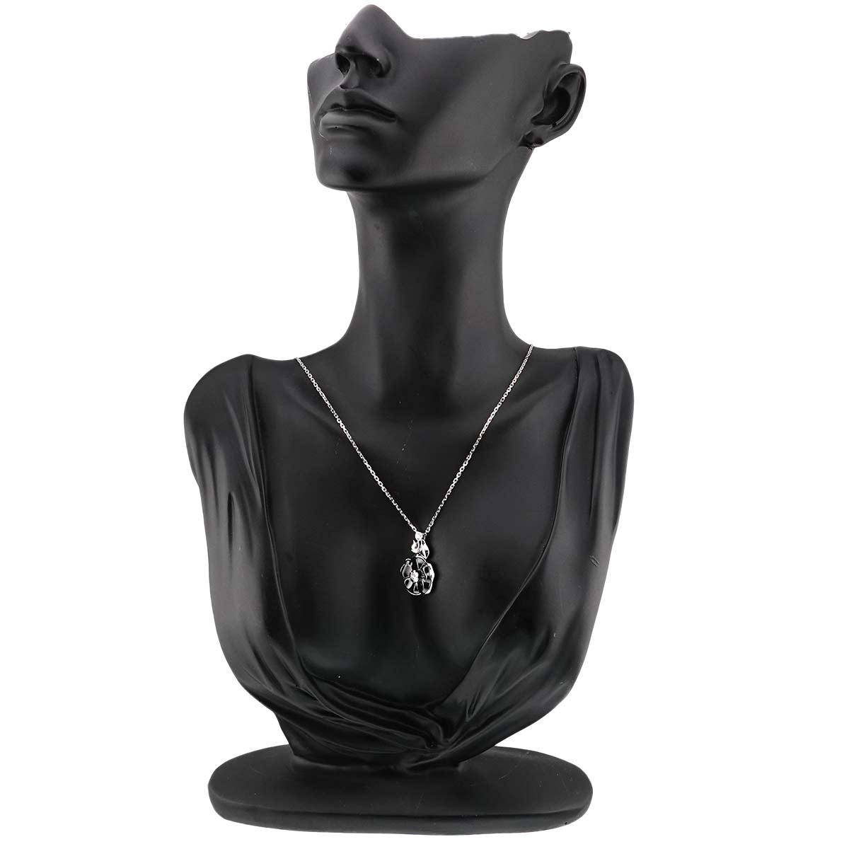 CHANEL Camelia Necklace Diamond Ceramic 18K White Gold 750