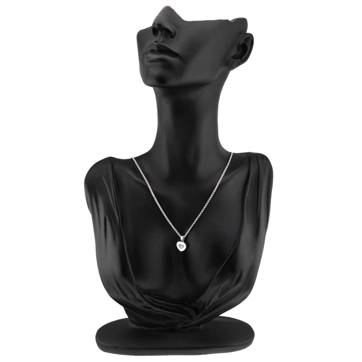 Happy Diamond Heart Necklace 18K White Gold 750