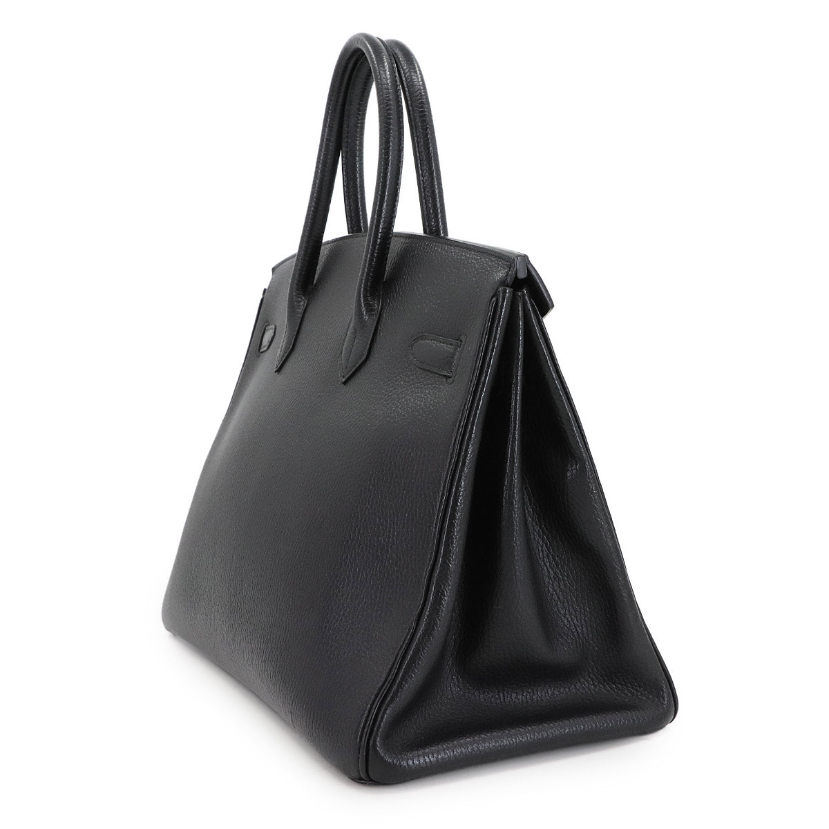 Birkin 35 Ardennes Leather Black Hand Bag Vintage Purse