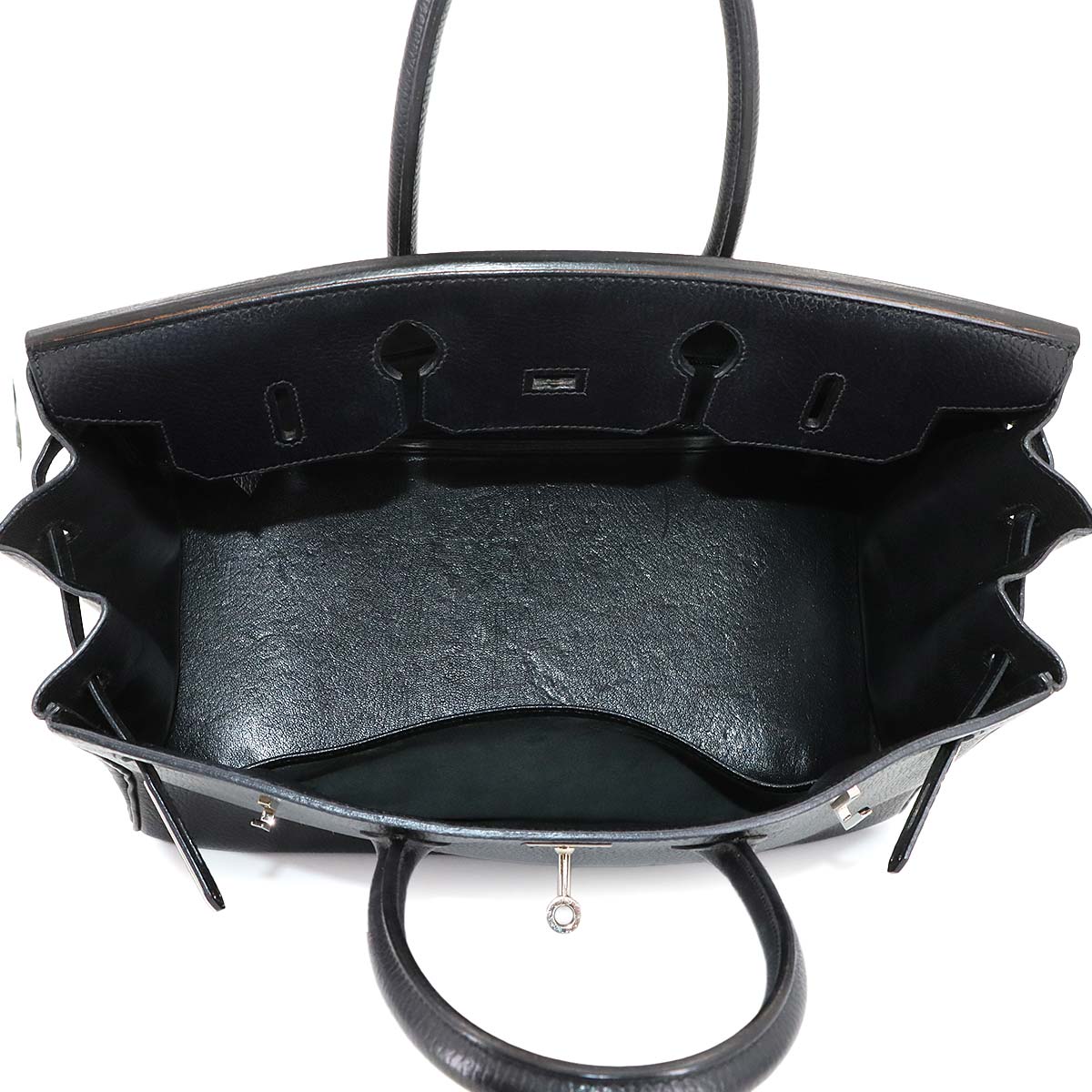 Birkin 35 Ardennes Leather Black Hand Bag Vintage Purse