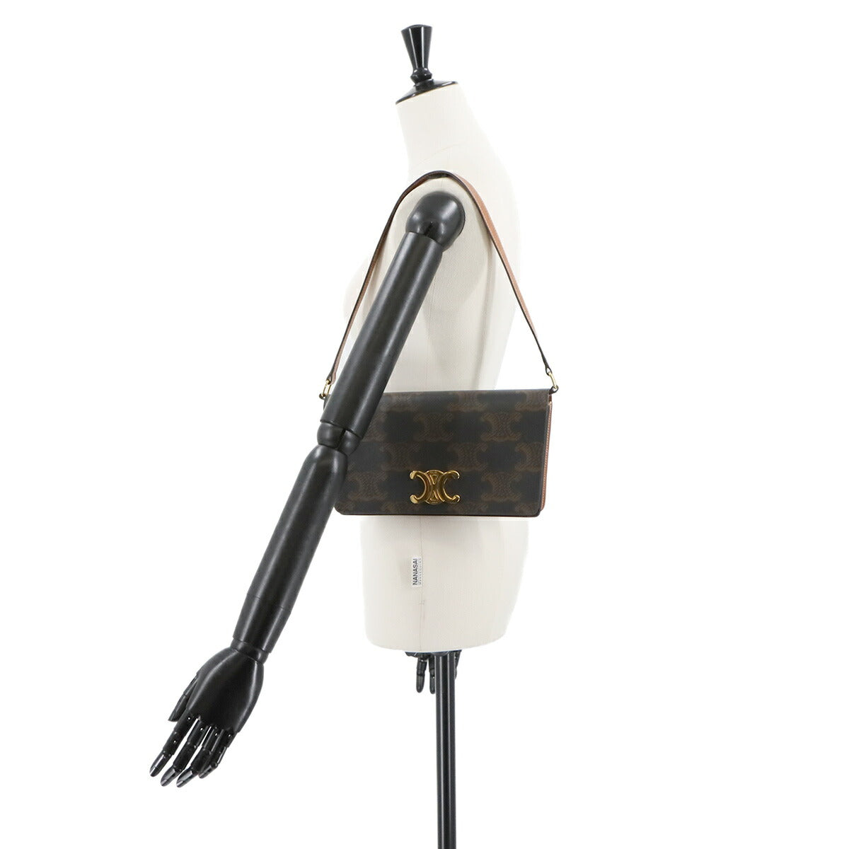 Triomphe Trapeze Shoulder Clutch Bag PVC Leather Black 199282CUZ