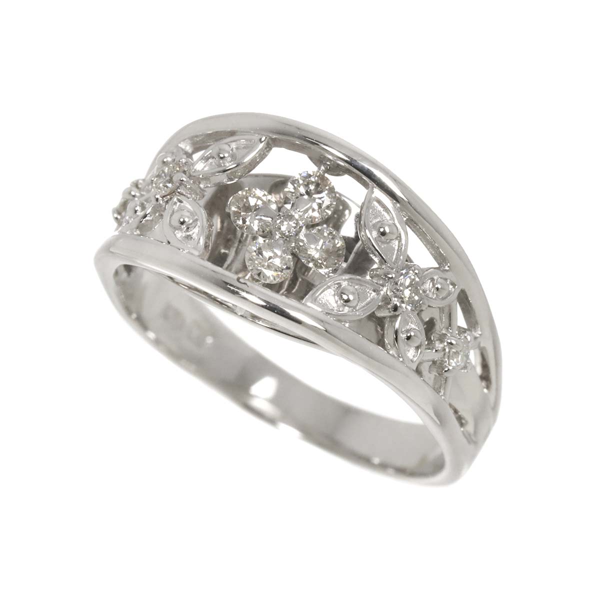 Diamond 0.33ct Ring 18K K18 WG White Gold size5.75-6(US)