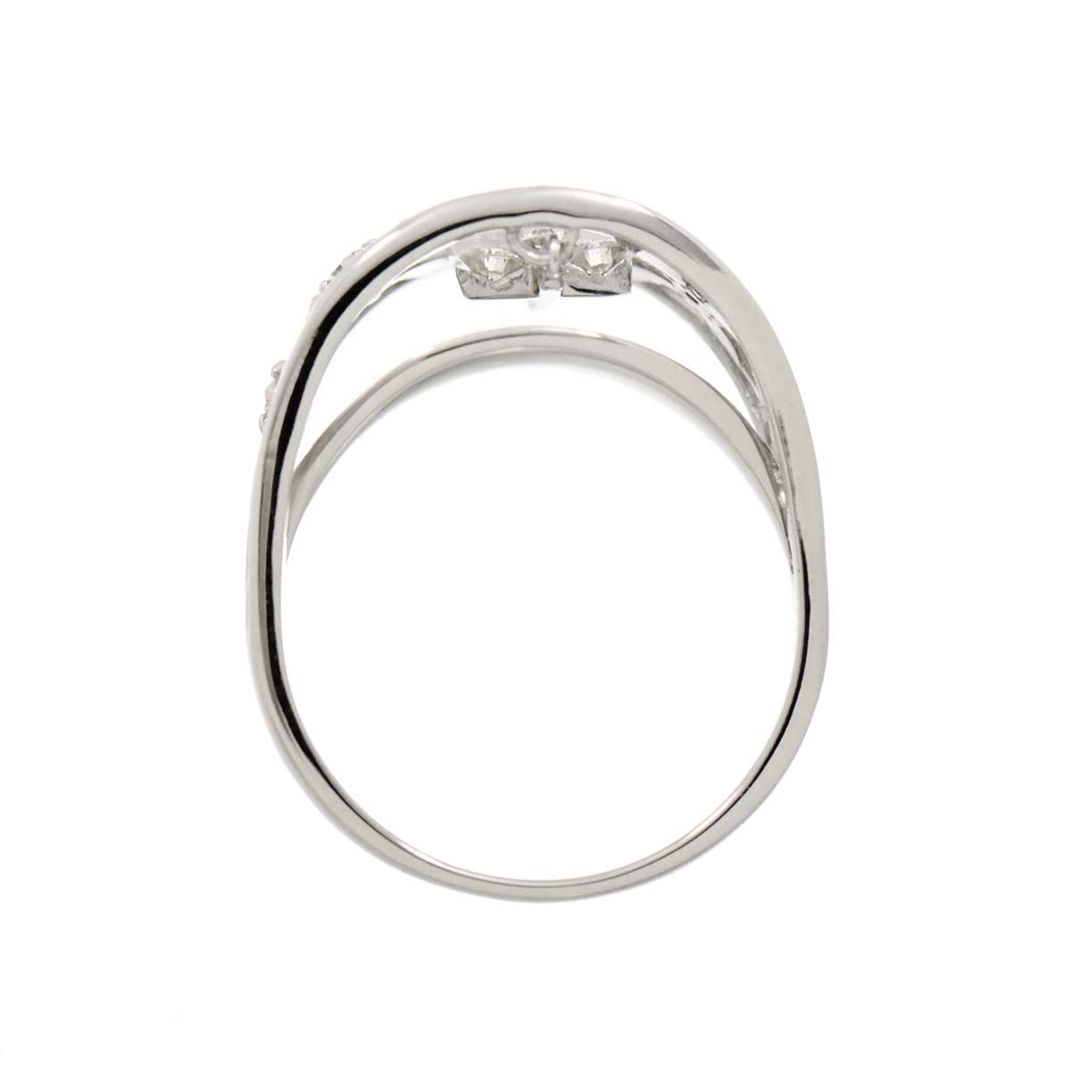 Diamond 0.33ct Ring 18K K18 WG White Gold size5.75-6(US)