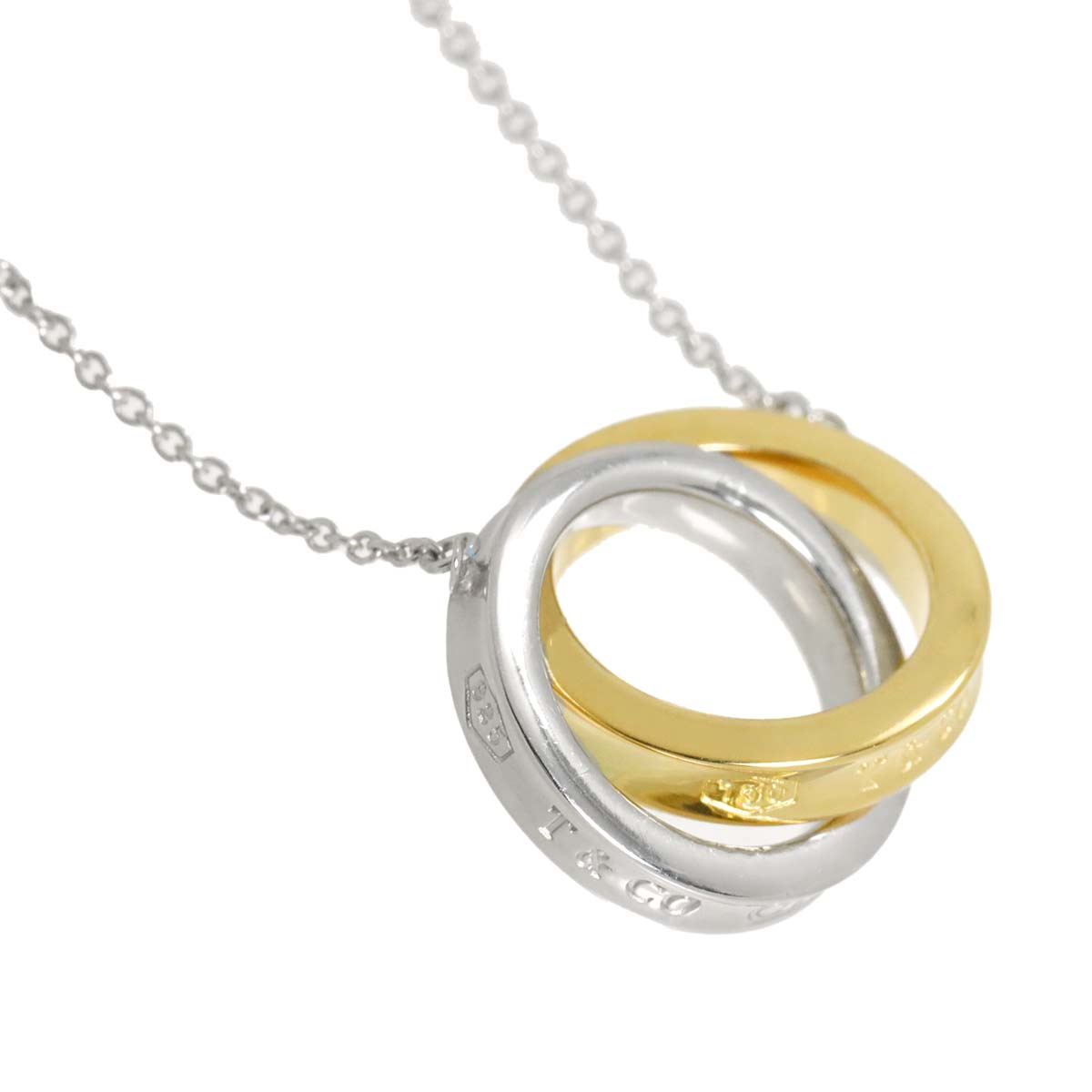 TIFFANY Co. Twist Heart Necklace SV Silver 925 14K YG 585