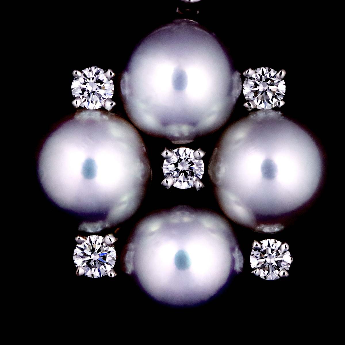 Akoya Pearl 5.3mm Diamond Necklace 18K White Gold 750