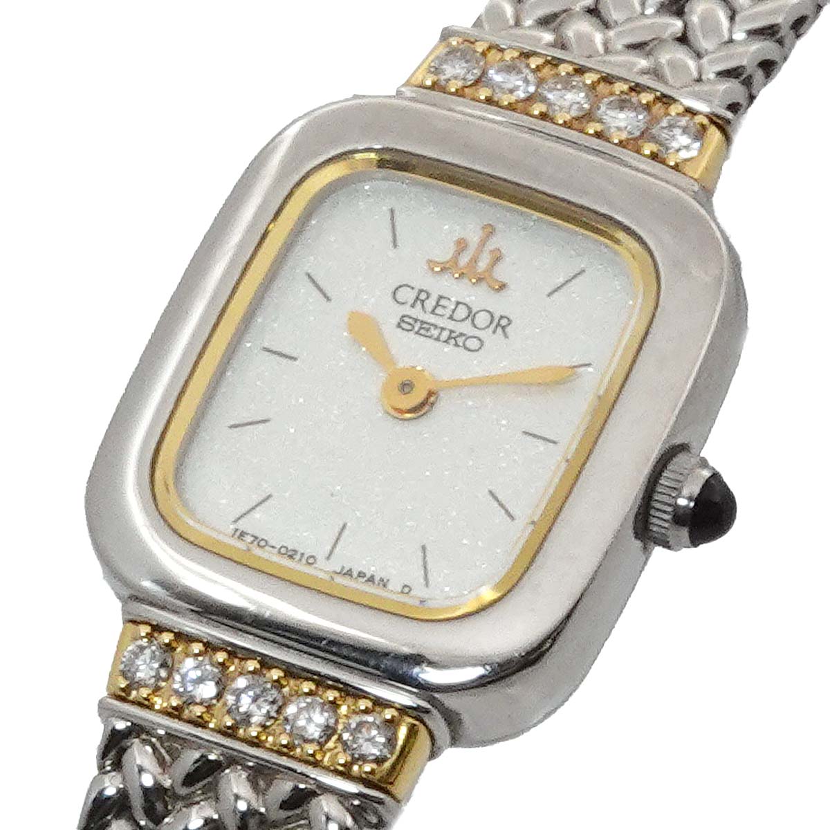 CREDOR 1E70 5130 10P Diamond K18YG Quartz Silver Dial Ladies