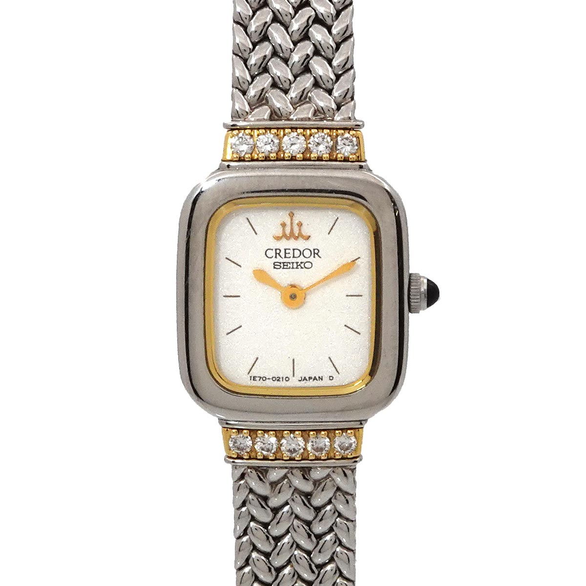 CREDOR 1E70 5130 10P Diamond K18YG Quartz Silver Dial Ladies