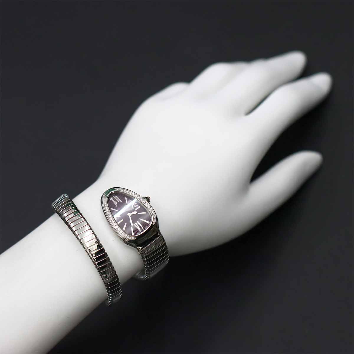 Serpenti SP35S Quartz Purple Dial Ladies Watch
