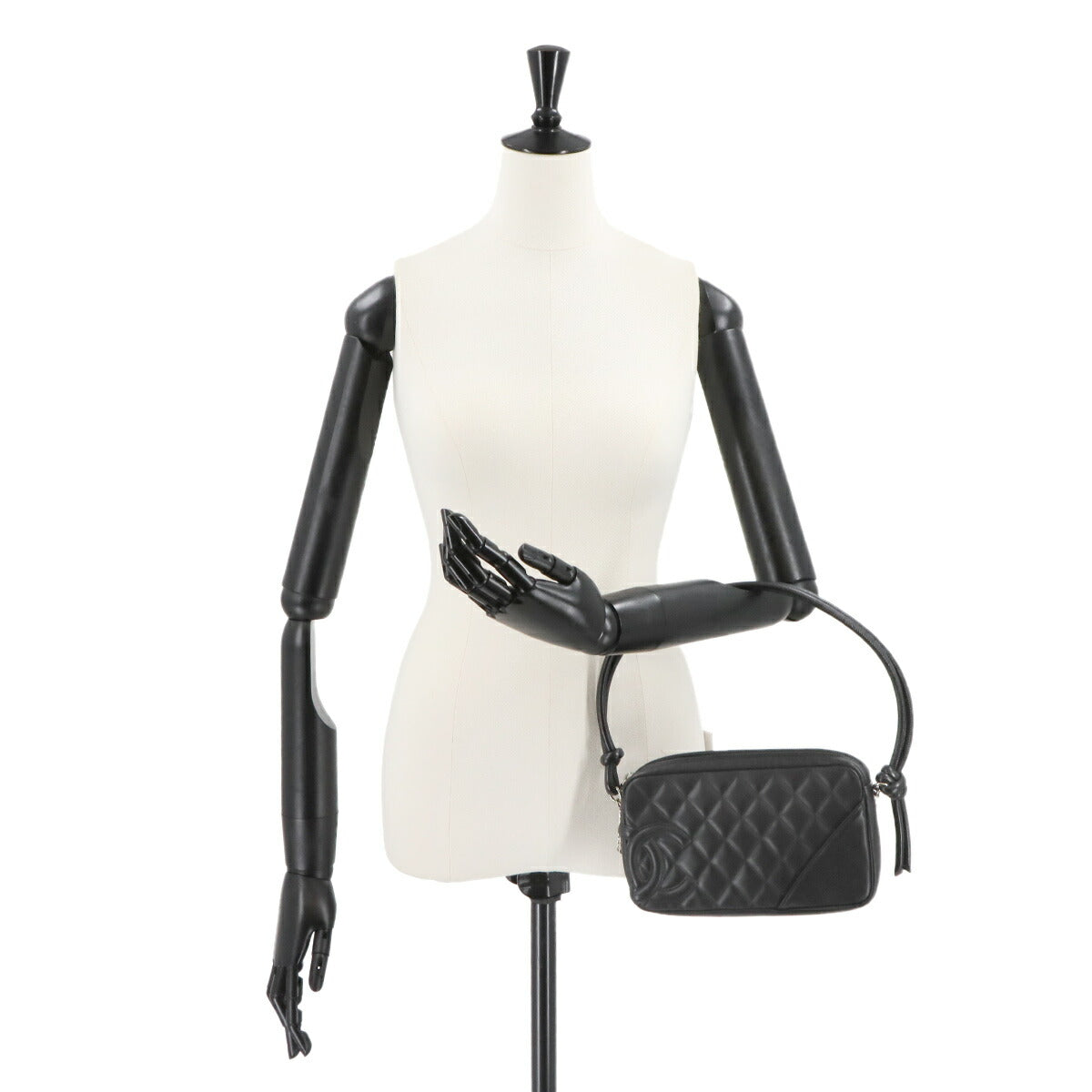 Cambon Line Shoulder Bag Leather Black A25175 Coco Logos 90286930