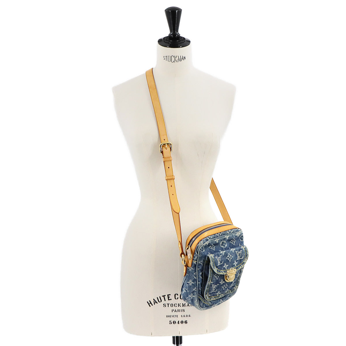 Monogram Denim Camera Bag Shoulder Bag Blue M95348 Purse 90286952