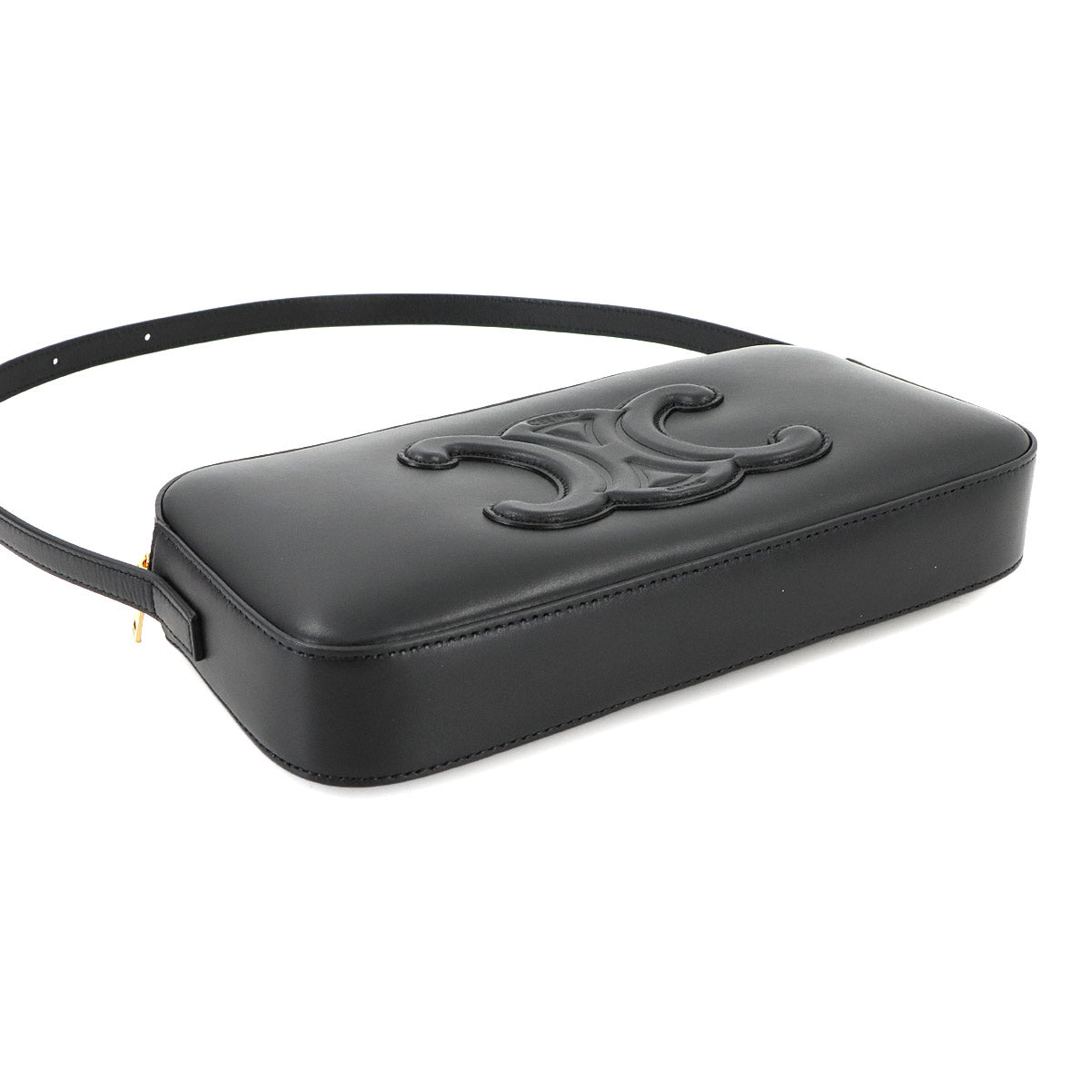 Triomphe Shoulder Bag Leather Black 199183 Purse