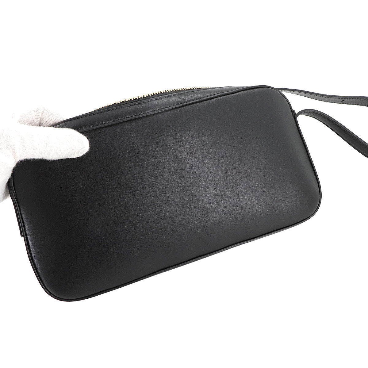 Triomphe Shoulder Bag Leather Black 199183 Purse