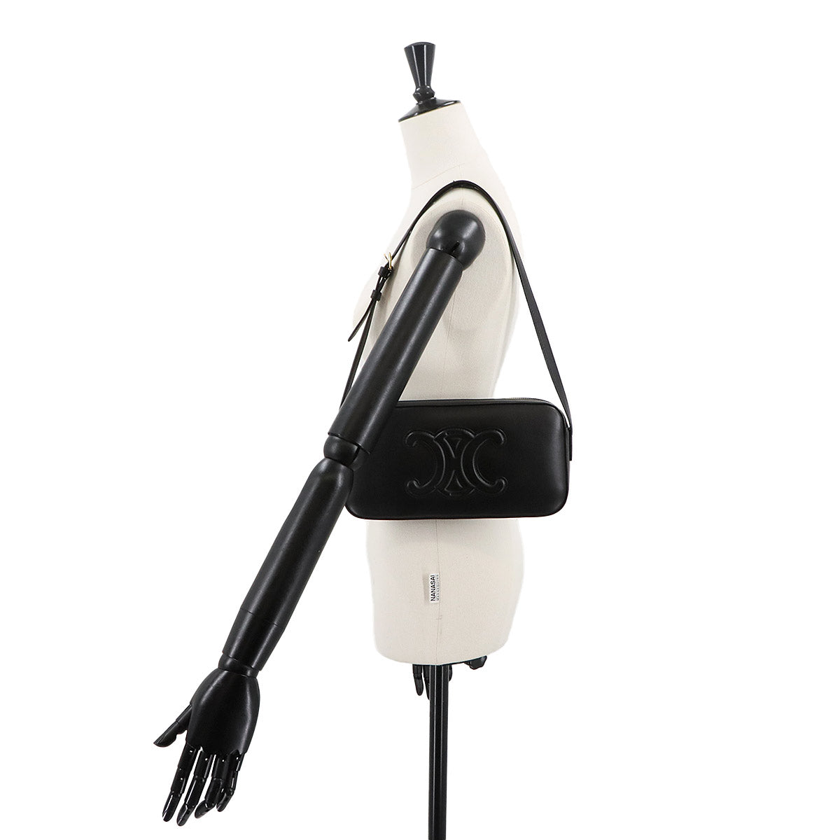 Triomphe Shoulder Bag Leather Black 199183 Purse