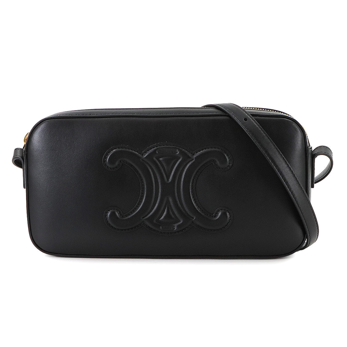 Triomphe Shoulder Bag Leather Black 199183 Purse