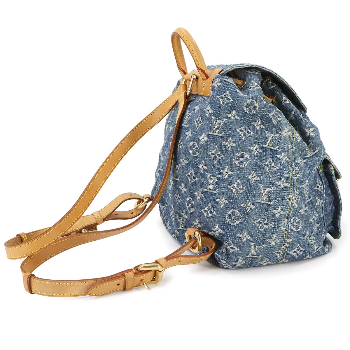Monogram Denim Sac A Dos GM Backpack Blue M95056 Purse 90286962