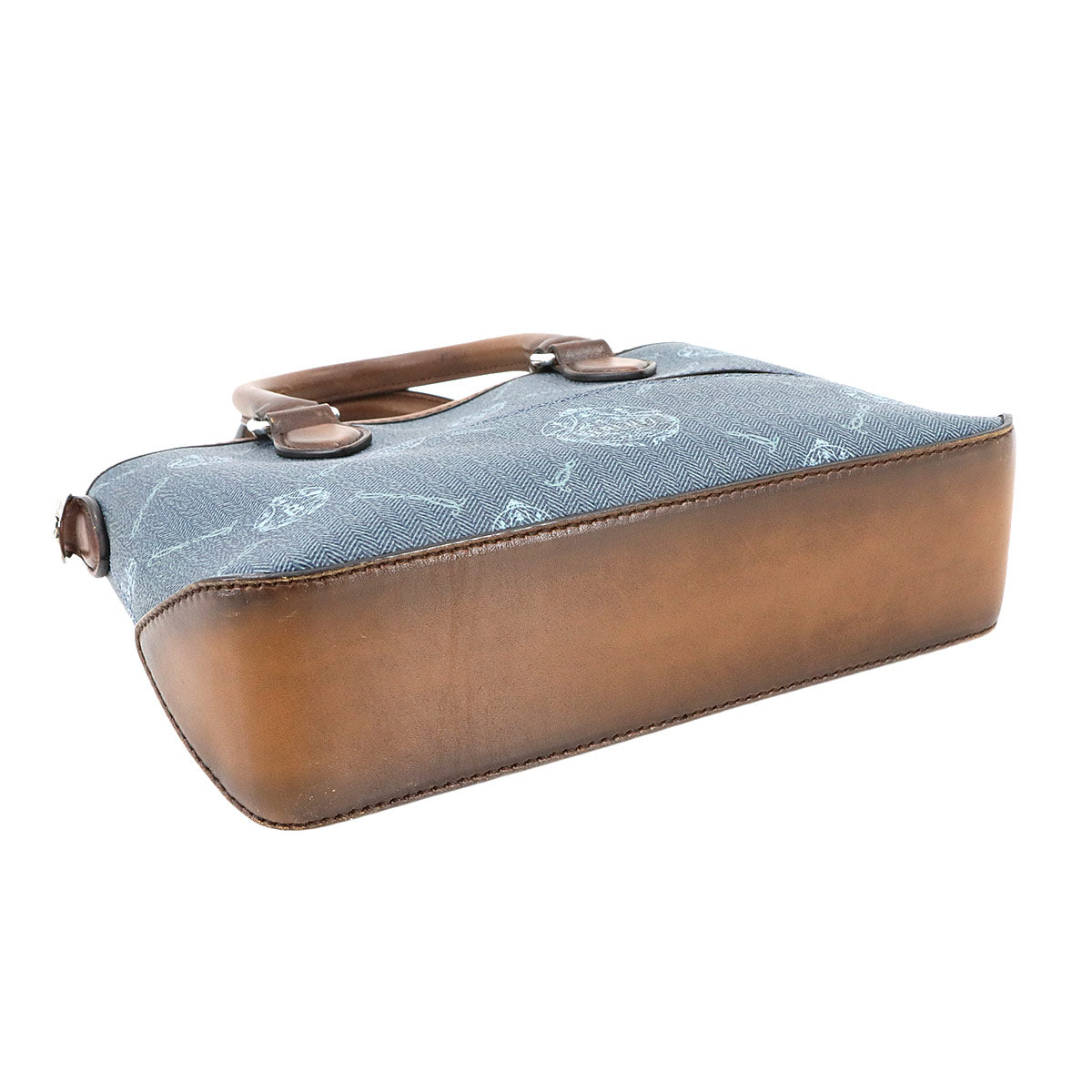 Berluti Signature Toujours Gulliver Tote Shoulder Bag PVC Leather Blue 90286963