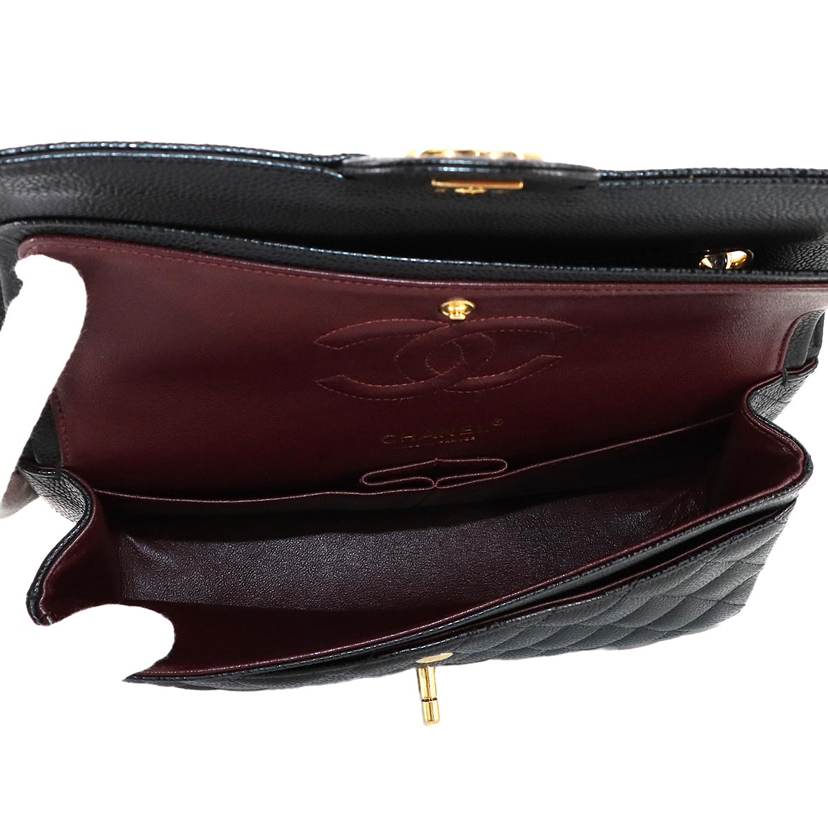 Matelasse 25 Chain Shoulder Bag Leather Black A01112