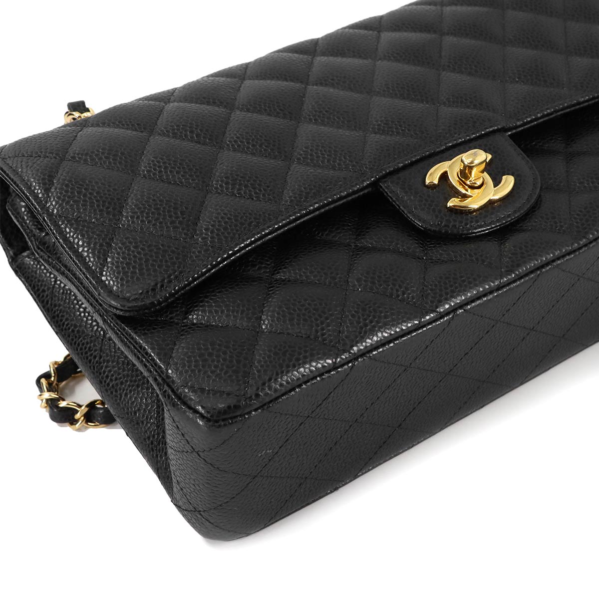 Matelasse 25 Chain Shoulder Bag Leather Black A01112