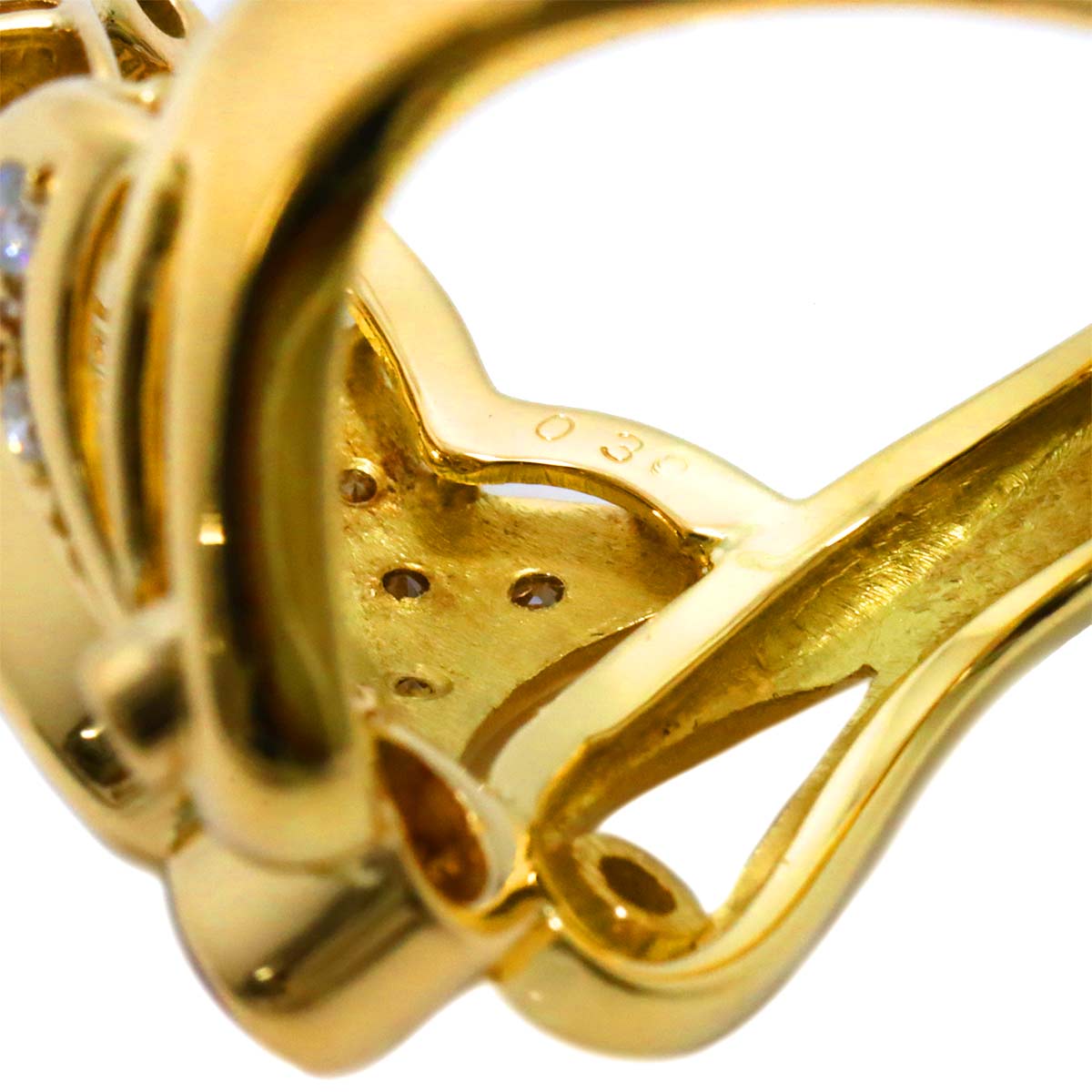 Enamel Diamond 0.30ct Ruby 0.25ct Ring 18K YG 750 size6(US)