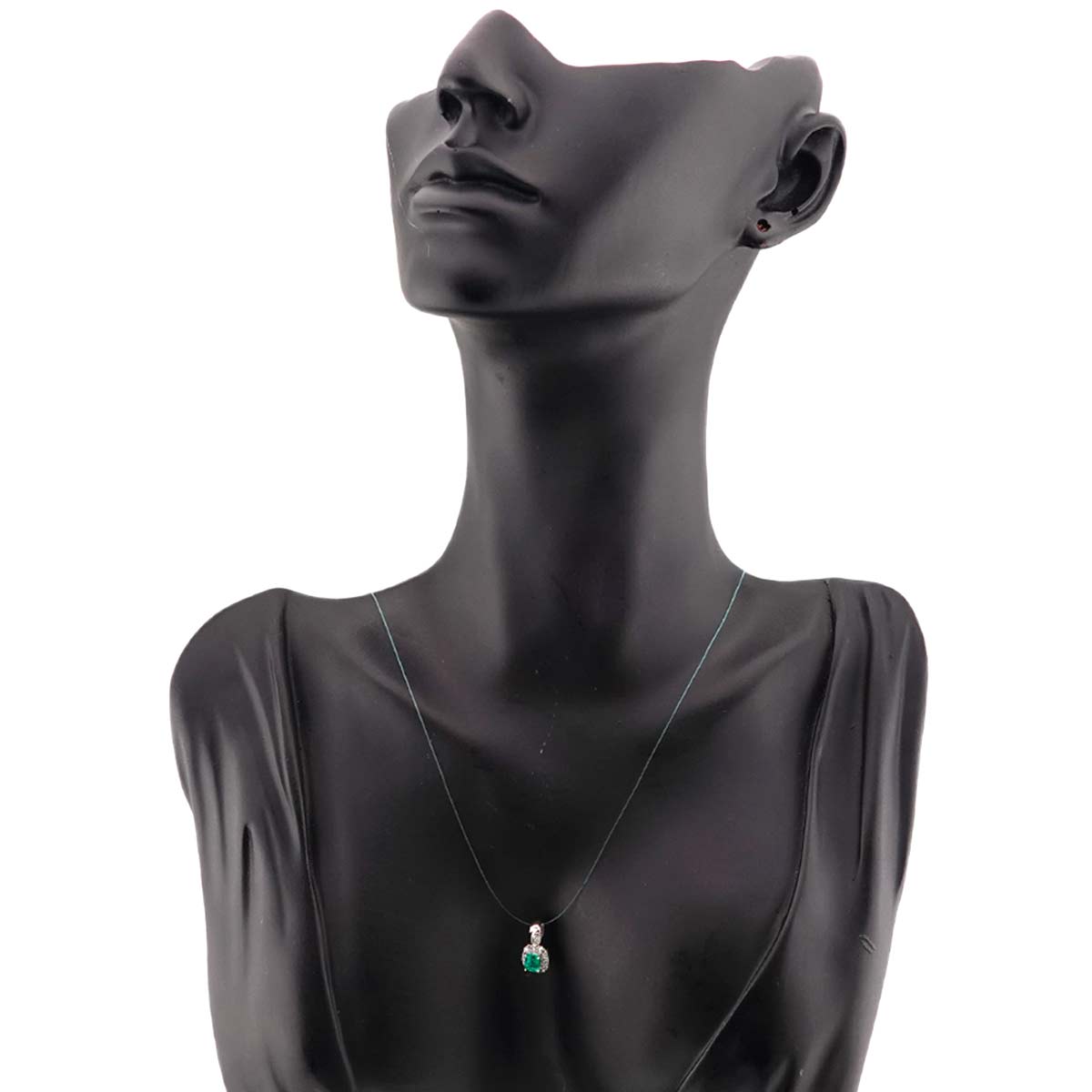 Emerald 0.16ct Diamond 0.31ct Pendant Top Pt Platinum