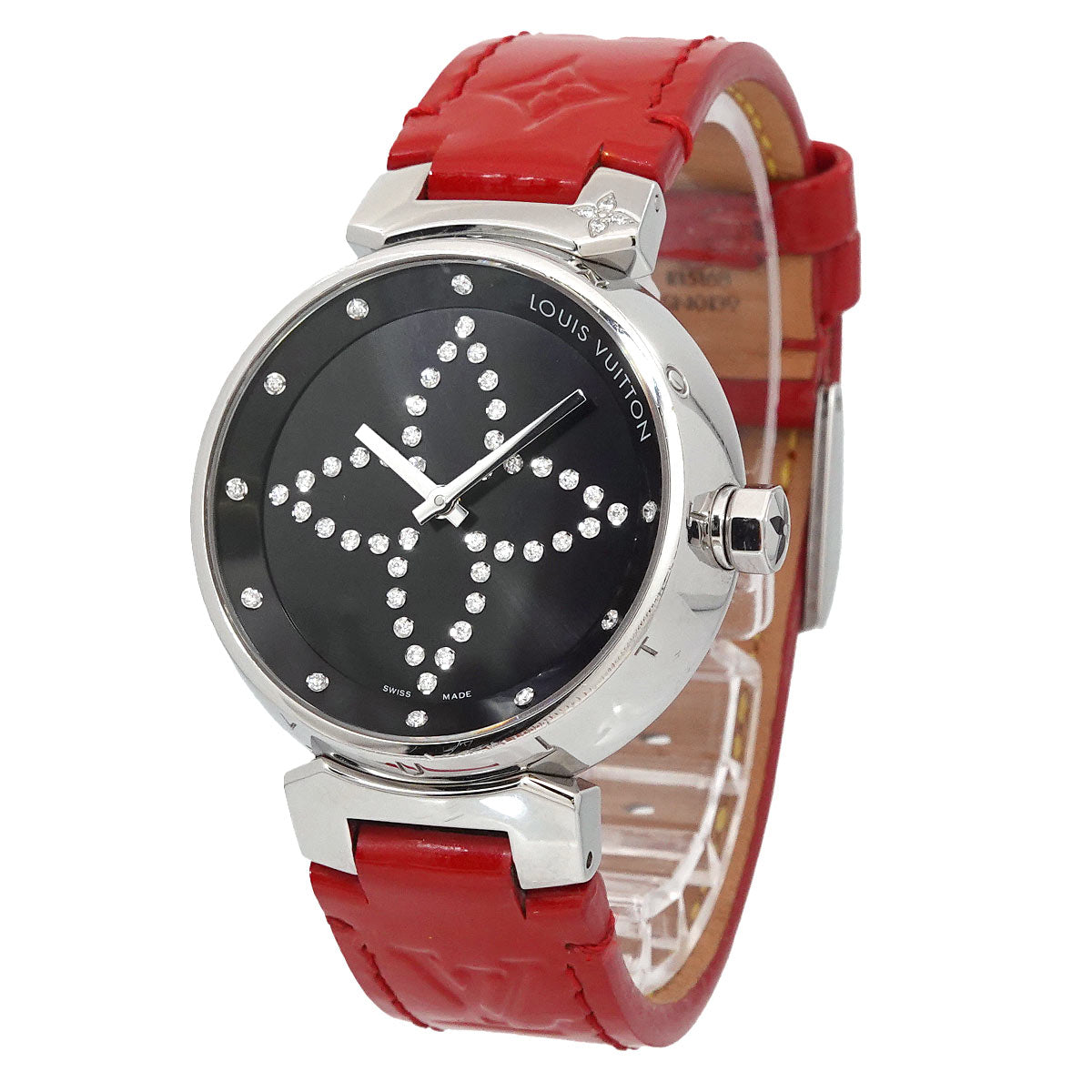 Tambour Diamond Quartz Black Dial Ladies Q13M1 Watch